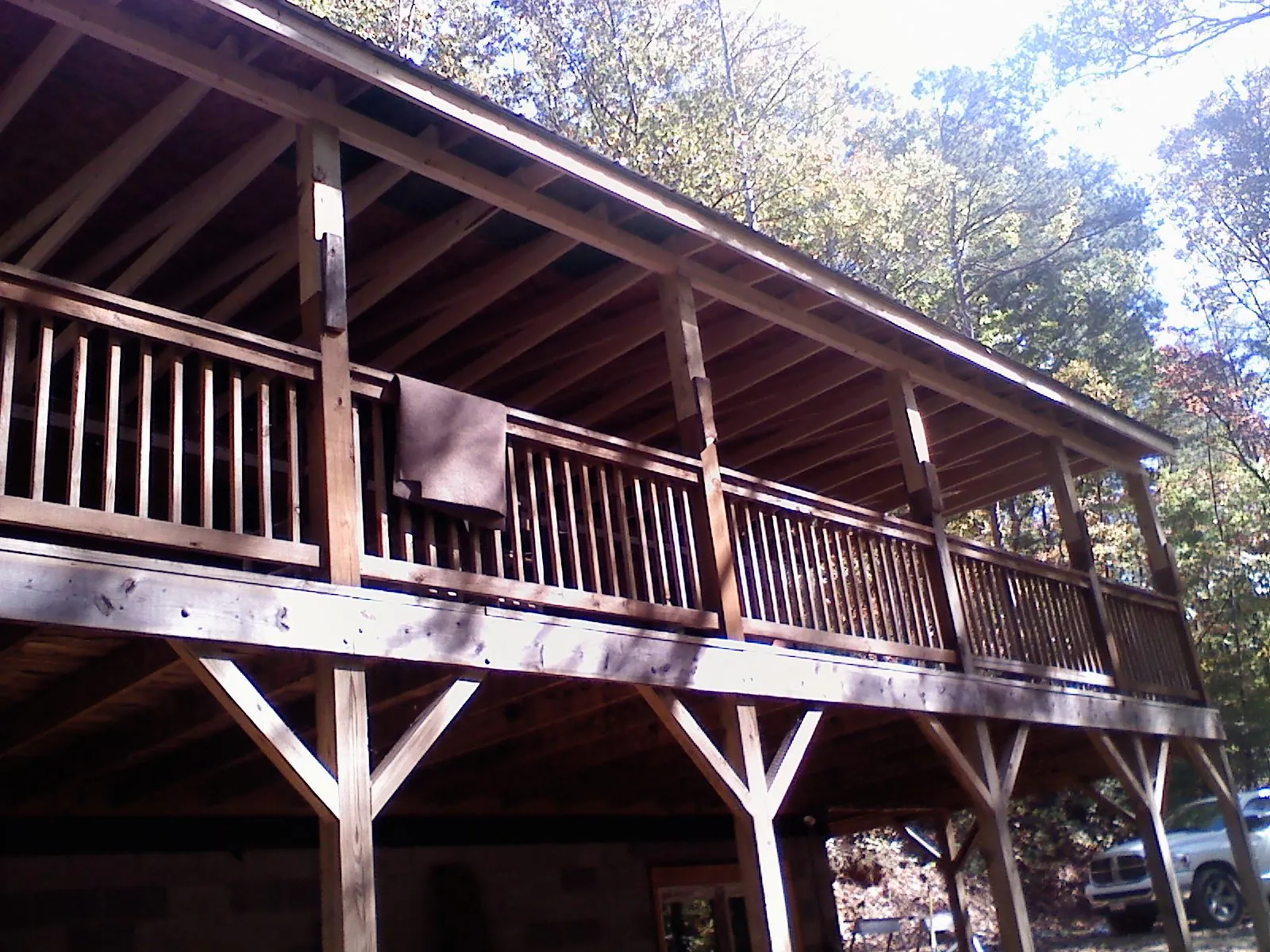Timber framing under a new elevated porch and deck — Roof Leak Repair in Eagle Rock by Roofing Brothers